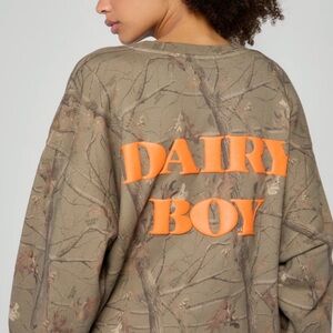 NWT DAIRY BOY Oversized Crewneck Evergreen Camo - XL